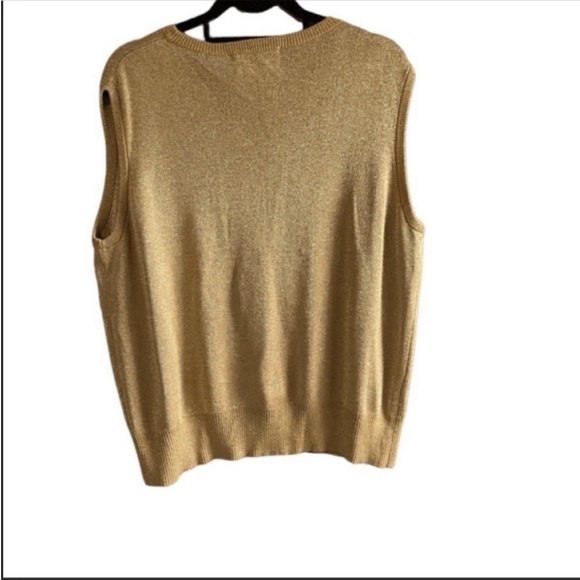 Joseph A yellow gold ribbed  sleveless vest top. Size 2X - Picture 2 of 2